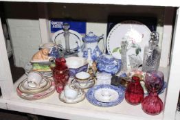 Spodes Italian coffee and teapots, plates, assorted glass, Ringtons,
