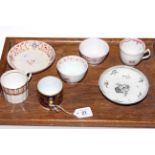 Seven pieces of late 18th Century and early 19th Century English tea china