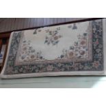 Fawn ground floral decorated Chinese carpet 2.75 by 1.