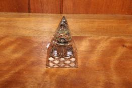Cut-glass pyramid form inkwell, 9.