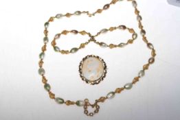 Trifari necklace and bracelet;