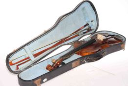Violin and two bows,