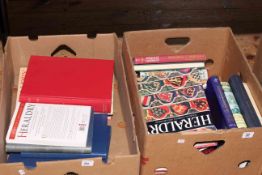 Two boxes of books on Heraldry