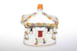 Victorian Staffordshire pottery cottage-form pastille burner,