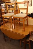 Teak finish kitchen table and four chairs