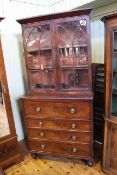 Mahogany secretaire bookcase, first third of 19th Century, 100.
