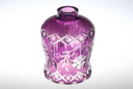 Continental amethyst and clear cut glass shade, diameter 13.