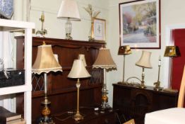 Collection of ten various table lamps