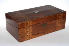 Victorian inlaid walnut writing box