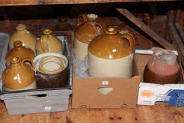 Stoneware flagons and jars