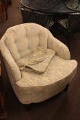 Upholstered button back occasional armchair