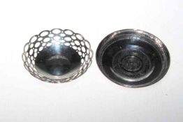 Pierced silver bon bon dish, Chester 1938,