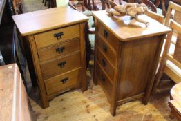 Pair of Continental oak chests of drawers, 58.