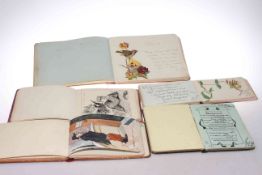 Interesting collection of five autograph albums from the early 1900's