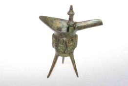 Chinese bronze of a ritual wine vessel jug,