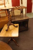 Two mahogany tripod tables,