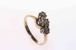 9 carat gold and diamond ring,