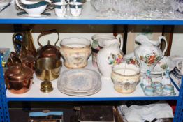 WITHDRAWN Copper kettle, brass jam pan, brass jug, toilet wares, trinket set, pictures,