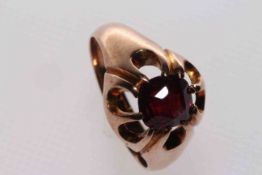 9 carat gold and garnet ring,