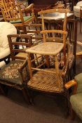 Five various dining and bedroom chairs