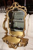 Gilt console table and mirror