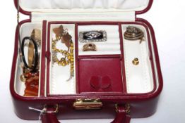 Collection of costume jewellery in case