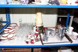 Piquot tea set, tea and coffee ware, glasses, place mats, Wedgwood,