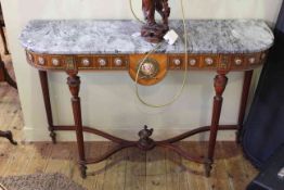 Louis XV style marble-topped console table,
