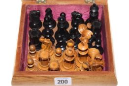 Set of Staunton pattern chess pieces, thirty two pieces,