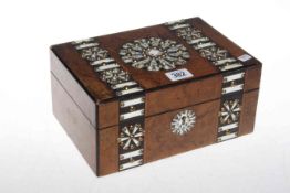Victorian bone and brass stud decorated box