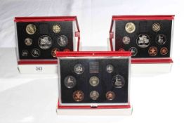 Three Royal Mint Proof coin sets,
