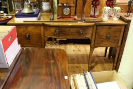 George III mahogany sideboard, with bow front centre raised on six square section tapering legs,