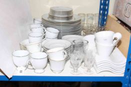 Noritake dinner and tea service, six modern cups and saucers,