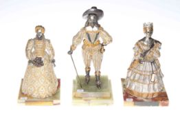 Three Birmingham Mint limited edition figures of Charles I,