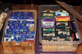 Two boxes of model vehicles,