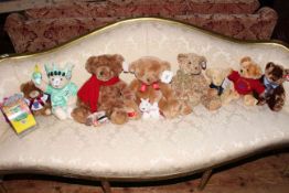 Collection of soft toys including TY Teddy & Beanies, Macy's,