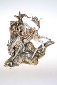 Italian porcelain group of man on a horse
