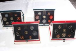 Four Royal Mint Proof coin sets, 1983, 1984,