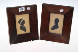 Pair 19th Century rosewood framed silhouettes