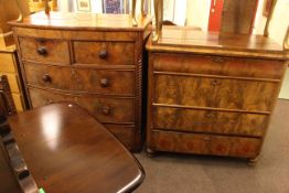 Victorian mahogany five drawer bow front chest and Victorian mahogany Biedermeier style four drawer