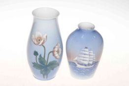 Two B & G Copenhagen vases