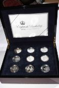 Royal Mint 2006 Queen's Eightieth Birthday 19-coin silver proof set,