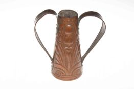 Arts and Crafts copper two handled vase