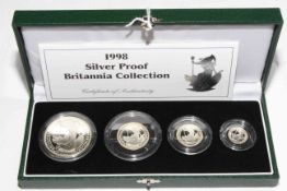 Royal Mint Britannia Collection four-coin silver proof set,