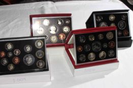 Four Royal Mint Proof coin sets, 2006, 2007,