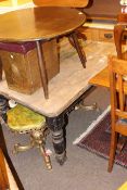 Victorian pine turned leg scrub top table
