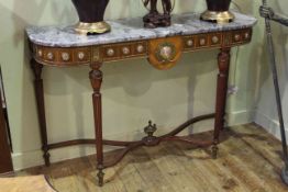 Louis XV style marble topped console table,