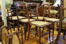 Collection of six various cane seated chairs including pair