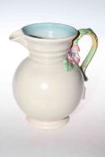 Clarice Cliff large jug with flower handle