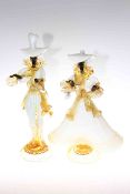 Pair of Italian Murano glass dancing figures